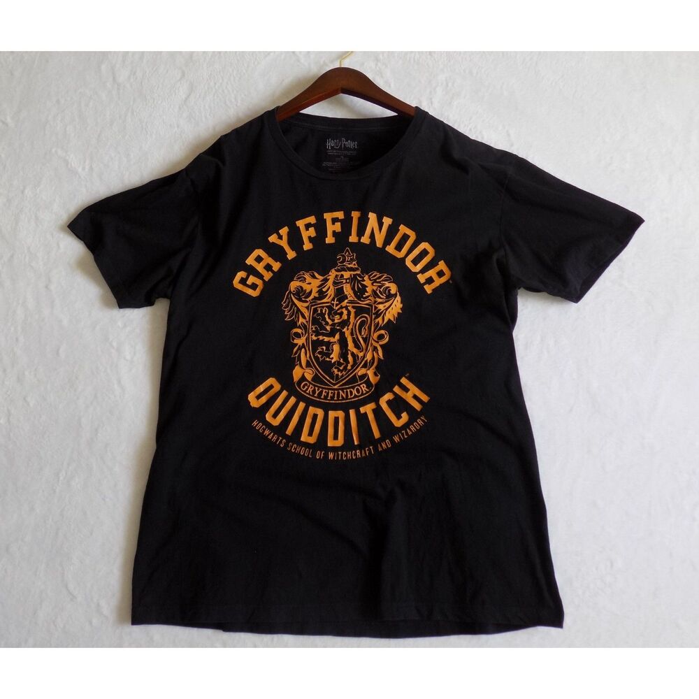 Harry Potter Gryffindor Quidditch 100%‎ Cotton T-Shirt - Black, XL